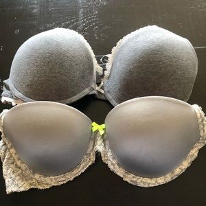 Aerie and Victoria Secrets Gray Bra 34B